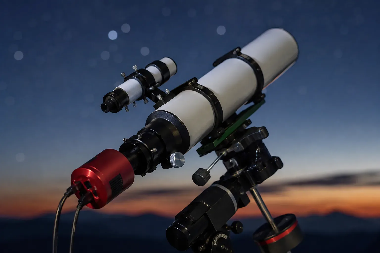 Dedicated ZWO ASI astronomy camera mounted on a telescope